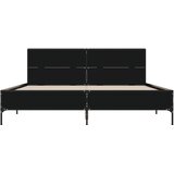  Okvir kreveta crni 140 x 200 cm od konstruiranog drva i metala | Eponuda.com