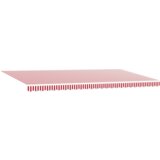 VidaXL Ručna uvlačiva tenda Crvena i bijela pruga 600x300 cm Slike