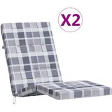  Jastuci za ležaljke 2 kom sivi karirani od tkanine Oxford | shoptok.hr
