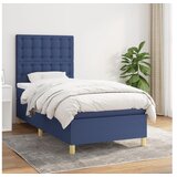vidaXL Box spring postelja z vzmetnico moder 90x190 cm blago Cene