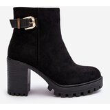 Boto Women's Suede Ankle Boots With Ornament Black Menoria | Shoptok.si