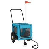 Prikolica za bicikl za ljubimce plavo-crna od tkanine i željeza | shoptok.hr