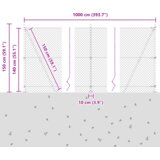 vidaXL Verižna ograja s 7 pritrjenimi stebri 1.4x10 m Galvanizirano jeklo | Shoptok.si