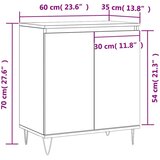vidaXL Komoda dimljeni hrast 60x35x70 cm inženirski les | Shoptok.si