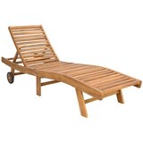 vidaXL Ležaljka Čvrsto teak drvo Smeđa - Smeđa bez stola | shoptok.hr