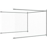 vidaXL Pasji boks z vrati siv 6x2x1,5 m pocinkano jeklo | Shoptok.si