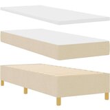 Box Postelja z vzmetnico z vzmetnico krema 80 x 200 cm blago, (5000126115) Slike