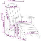 vidaXL Adirondack stolica s osloncem za noge Bijela HDPE | shoptok.hr