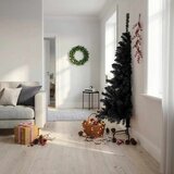  Umjetna polovica božićnog drvca sa stalkom crna 180 cm PVC | shoptok.hr