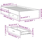  Okvir kreveta s ladicama bez madraca bijeli 90x200 cm | shoptok.hr