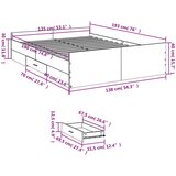  Okvir kreveta s ladicama siva boja betona 135x190 cm drveni | shoptok.hr