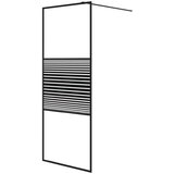 vidaXL Pregrada za tuš črna 80x195 cm prozorno ESG steklo | Shoptok.si