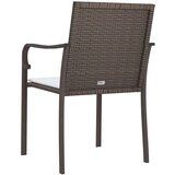 vidaXL Vrtne stolice s jastucima 4 kom smeđe 56x59x84 cm od poliratana | shoptok.hr