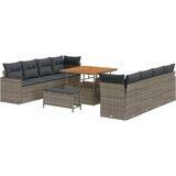  Set vrtnih sofa s 11 dijelova s jastucima u sivoj boji od poly ratana i akacije Set vrtnih blagovaonica s 3 dijela s jastucima | shoptok.hr