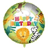 Procos Rojstnodarski folija balon – z napisom „Happy Birthday”, z vzorcem džungelskih živali, 46 cm | Shoptok.si