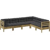  6-dijelni set vrtnih sofa od impregnirane borovine s jastucima | Eponuda.ba