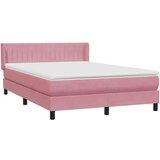  Krevet s oprugama i madracem ružičasti 160x210 cm baršunasti | shoptok.hr