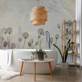  Foto tapeta - Minimalist meadow - floral motif in light shades with reflections 450x315 | shoptok.hr