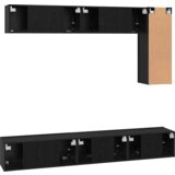 vidaXL Set TV kabineta s policom Ostalo s pohranom s vratima 6 pcs Crni hrast 30.5 x 30 x 90 cm | shoptok.hr