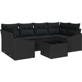 vidaXL set za vrtne sofe 7-dijelni Crna Ratan i poliester | shoptok.hr
