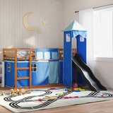 The Living Store pograd s toboganom in zavesami moder 90x200 cm - pograd, (21493460) | Shoptok.si