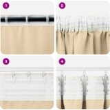 vidaXL Zavese z zavesami 2 pcs krema 225 x 140 cm Poliester | Shoptok.si