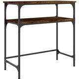 Maison Chic konzolna miza - miza ob steni dimljen hrast 75x35,5x75 cm inženirski les, (21786426) | Shoptok.si