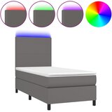  box spring s madracem LED sivi 80x200 cm od umjetne kože | shoptok.hr