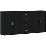 Maison Chic Komoda - Predalnik 3 kosi črna 60x31x84 cm inženirski les, (21720903) | Shoptok.si
