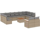 13-dijelni set vrtnih sofa s jastucima poliratan Bež | shoptok.hr