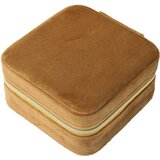 INF Žametna škatla za nakit - elegantno shranjevanje za uhane, ogrlice in prstane Brown, (21685523) Cene