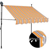 vidaXL tenda na ručno uvlačenje s LED svjetlima 150 cm žuto-plava Cijene