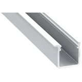 LED profil J - srebrn, nadometni