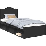  Krevetna konstrukcija Crna 75 x 190 cm Čvrsto borovo drvo | shoptok.hr