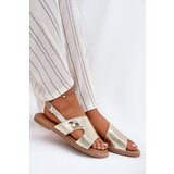 VINCEZA Women's Flat Sandals With Decorative Detail 17378 Gold | Shoptok.si