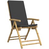  3-dijelni sklopivi bistro set s tamnosivim jastucima bambus | shoptok.hr