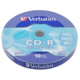  CD-R,VERBATIM, 700 MB,52X,spindle 10 kom EXTRA PRO.43437 Cijene