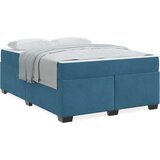  Posteljni okvir z vzmetnico Temno modra 140 x 200 cm Žamet | Shoptok.si