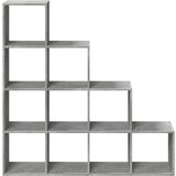  Pregrada/regal za knjige 4 razine sivi 131,5x29x131,5 cm drveni | shoptok.hr