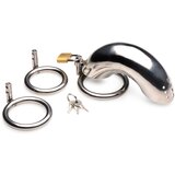 Master Series Locking Stainless Steel Chastity Cage with 3 Rings | Shoptok.si
