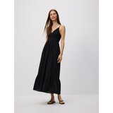 Reserved Rupičasta midi haljina - crno | shoptok.hr
