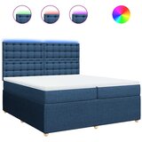 Krevet s oprugama i madracem plavi 200 x 200 cm od tkanine | shoptok.hr