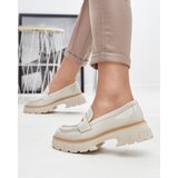 Resti Beige lacquered moccasins for women Mewira - Footwear | ePonuda.com