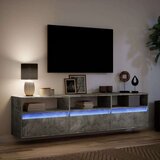 vidaXL Zidni TV ormarić s LED svjetlima siva boja betona 180x31x45 cm | shoptok.hr