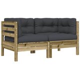  Kutna vrtna sofa s jastucima 2 kom od impregnirane borovine | shoptok.hr