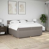  Krevet s oprugama i madracem smeđesivi 200x200 cm od tkanine | shoptok.hr
