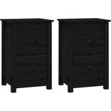 Maison Chic Dvo delni komplet Nočne omarice - Nočne mize črna 40x35x61,5 cm trdna borovina, (21686922) Cene