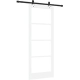  Klizna vrata Bijelo 83 x 211 cm Masivna borovina i staklo | shoptok.hr