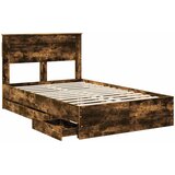  Krevetna konstrukcija s ladicama Dimljeni hrast 135 x 190 cm | shoptok.hr