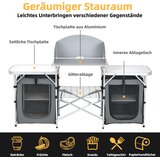  Sklopiva kuhinja za kampiranje s torbom za nošenje, aluminijska putna kuhinja, ormar za kampiranje, ormar za šator, siva | shoptok.hr